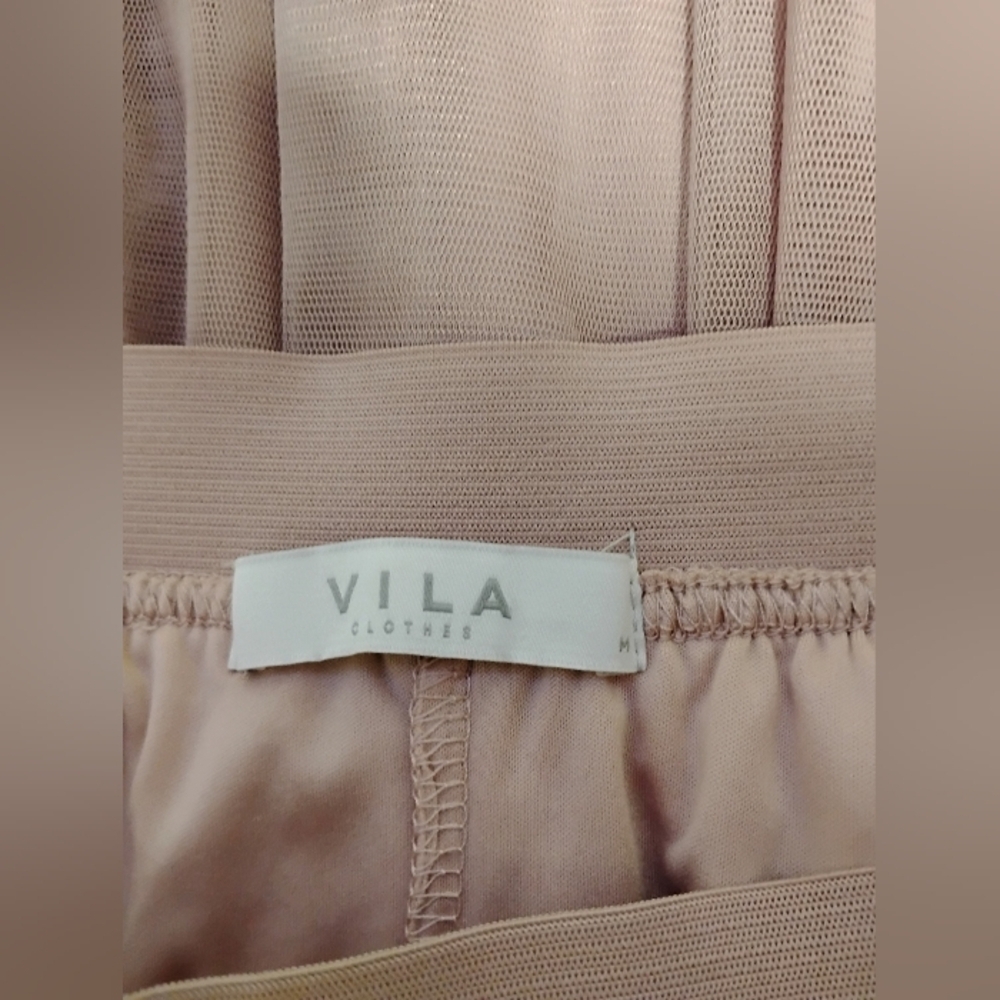 NWOT Vila Clothes Virokas Midi Skirt Pink Pleated Flow Skirt Women’s M - Picture 4 of 4